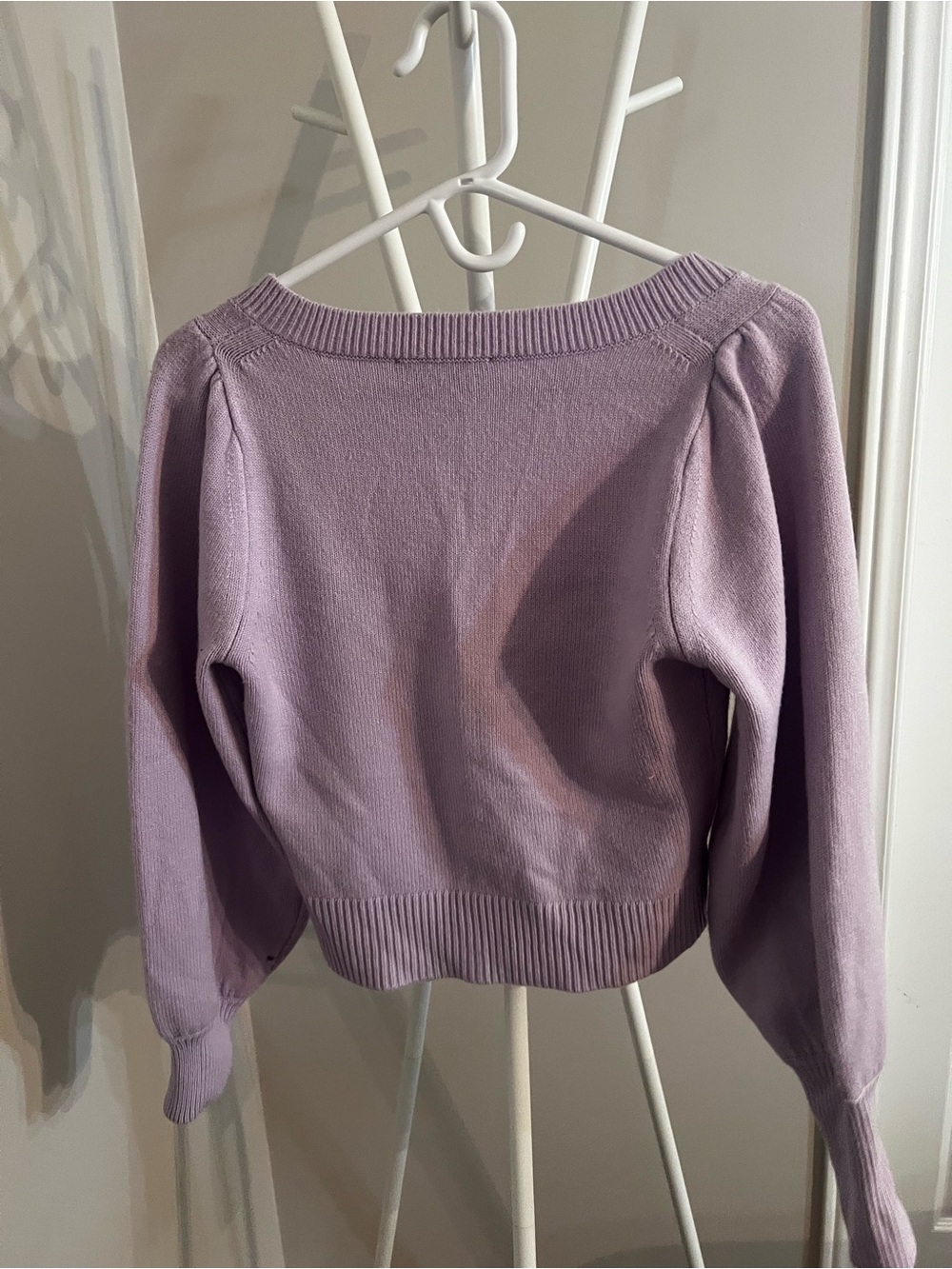 French Connection Lavender Square-Neck Button Cardigan - Picture 4 of 5